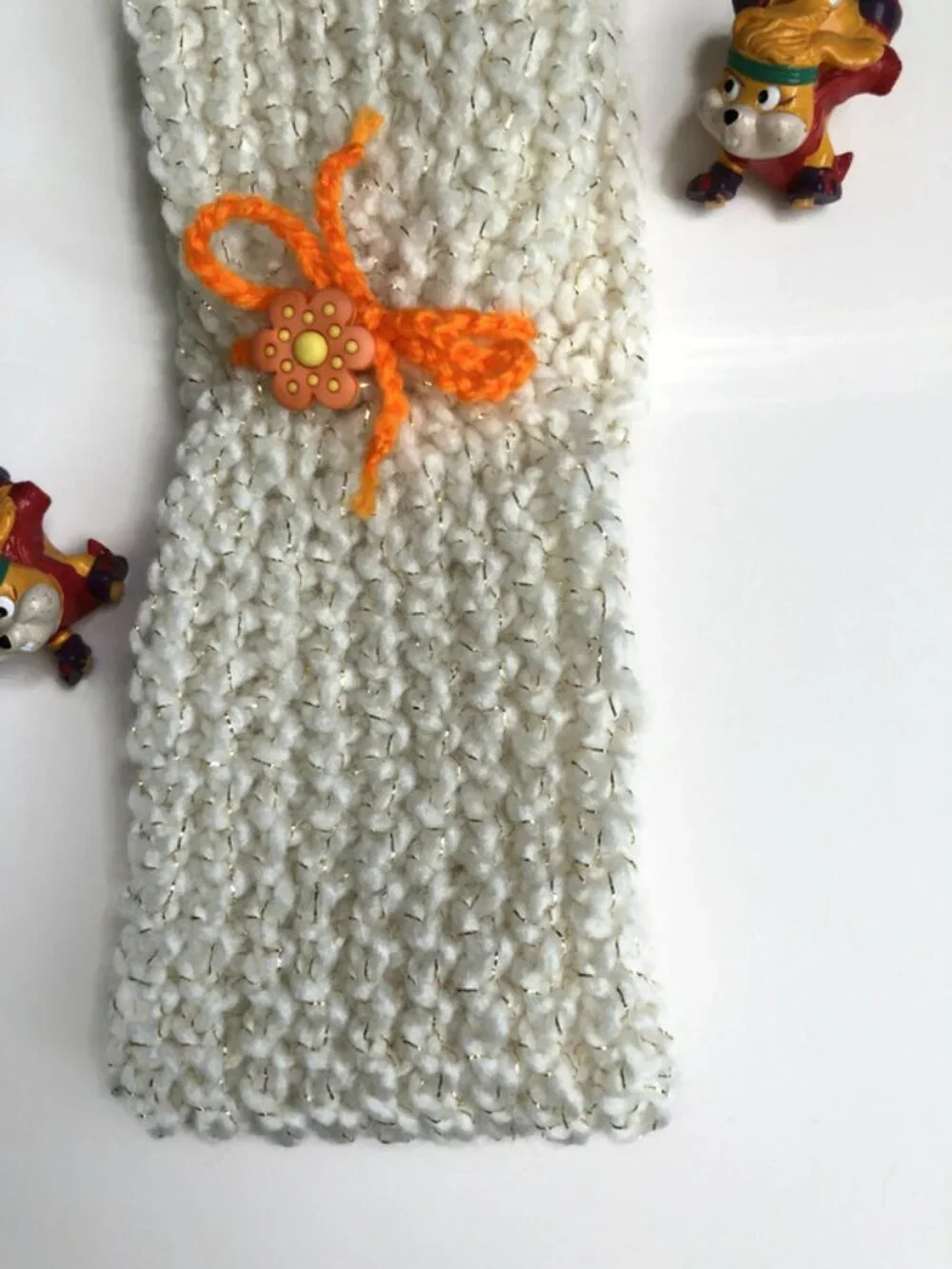 Knitted headband, Ear warmer with flower button